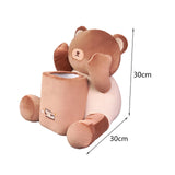 Maxbell Soft Plush Car Tissue Box Trash Can Trash Bag Interior Decoration Napkin Box Bear