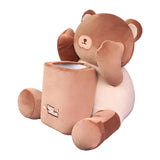 Maxbell Soft Plush Car Tissue Box Trash Can Trash Bag Interior Decoration Napkin Box Bear