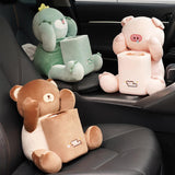 Maxbell Soft Plush Car Tissue Box Trash Can Trash Bag Interior Decoration Napkin Box Bear