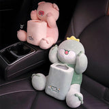 Maxbell Soft Plush Car Tissue Box Trash Can Trash Bag Interior Decoration Napkin Box Bear