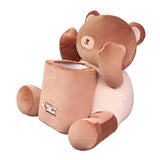 Maxbell Soft Plush Car Tissue Box Trash Can Trash Bag Interior Decoration Napkin Box Bear