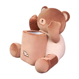 Maxbell Soft Plush Car Tissue Box Trash Can Trash Bag Interior Decoration Napkin Box Bear