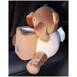 Maxbell Soft Plush Car Tissue Box Trash Can Trash Bag Interior Decoration Napkin Box Bear