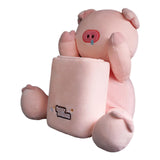 Maxbell Soft Plush Car Tissue Box Trash Can Trash Bag Interior Decoration Napkin Box Pig