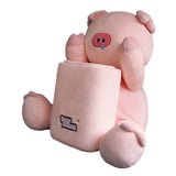 Maxbell Soft Plush Car Tissue Box Trash Can Trash Bag Interior Decoration Napkin Box Pig