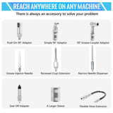 Maxbell 9 Pieces Grease Coupler Kit High Hardness Alloy Steel Greasing Accessory Kit