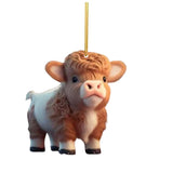 Maxbell 10 Pieces Cow Xmas Car Hanging Pendant Ornament Acrylic Material Collectible