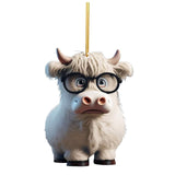 Maxbell 10 Pieces Cow Xmas Car Hanging Pendant Ornament Acrylic Material Collectible