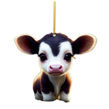 Maxbell 10 Pieces Cow Xmas Car Hanging Pendant Ornament Acrylic Material Collectible
