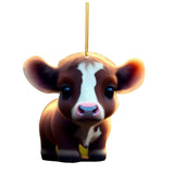 Maxbell 10 Pieces Cow Xmas Car Hanging Pendant Ornament Acrylic Material Collectible