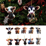 Maxbell 10 Pieces Cow Xmas Car Hanging Pendant Ornament Acrylic Material Collectible