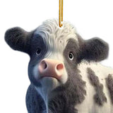 Maxbell 10 Pieces Cow Xmas Car Hanging Pendant Ornament Acrylic Material Collectible