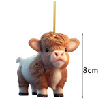 Maxbell 10 Pieces Cow Xmas Car Hanging Pendant Ornament Acrylic Material Collectible
