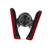 Maxbell Car Phone Holder Hands Free Rhinestone Interior Accessories for Vehicle Red