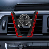 Maxbell Car Phone Holder Hands Free Rhinestone Interior Accessories for Vehicle Red