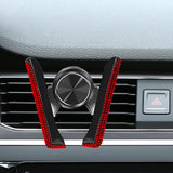 Maxbell Car Phone Holder Hands Free Rhinestone Interior Accessories for Vehicle Red