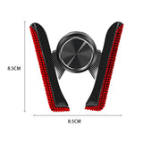 Maxbell Car Phone Holder Hands Free Rhinestone Interior Accessories for Vehicle Red