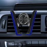 Maxbell Car Phone Holder Hands Free Rhinestone Interior Accessories for Vehicle Blue