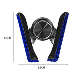 Maxbell Car Phone Holder Hands Free Rhinestone Interior Accessories for Vehicle Blue