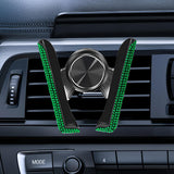 Maxbell Car Phone Holder Hands Free Rhinestone Interior Accessories for Vehicle Green