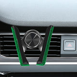 Maxbell Car Phone Holder Hands Free Rhinestone Interior Accessories for Vehicle Green