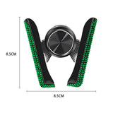 Maxbell Car Phone Holder Hands Free Rhinestone Interior Accessories for Vehicle Green