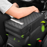 Maxbell Armrest Box Mats Multifunctional with Storage Pocket Universal Arm Rest Pad black