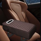 Maxbell Armrest Box Mats Multifunctional with Storage Pocket Universal Arm Rest Pad mocha brown
