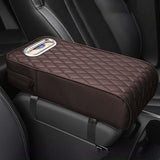 Maxbell Armrest Box Mats Multifunctional with Storage Pocket Universal Arm Rest Pad mocha brown