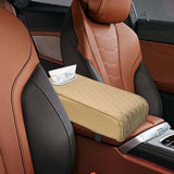 Maxbell Armrest Box Mats Multifunctional with Storage Pocket Universal Arm Rest Pad beige