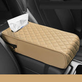Maxbell Armrest Box Mats Multifunctional with Storage Pocket Universal Arm Rest Pad beige