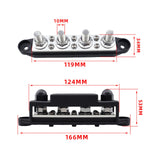Maxbell Power Distribution Block Bus Bar Terminal Block for Marine Solar Wiring Black M10 3 8 Studs