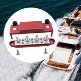 Maxbell Power Distribution Block Bus Bar Terminal Block for Marine Solar Wiring Red M10 3 8 Studs