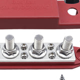 Maxbell Power Distribution Block Bus Bar Terminal Block for Marine Solar Wiring Red M10 3 8 Studs