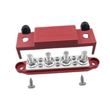 Maxbell Power Distribution Block Bus Bar Terminal Block for Marine Solar Wiring Red M8 5 16 Studs