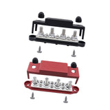 Maxbell Power Distribution Block Bus Bar Terminal Block for Solar Wiring Marine Black Red M8 5 16