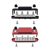 Maxbell Power Distribution Block Bus Bar Terminal Block for Solar Wiring Marine Black Red M8 5 16