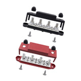 Maxbell Power Distribution Block Bus Bar Terminal Block for Solar Wiring Marine Black Red M8 5 16