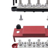 Maxbell Power Distribution Block Bus Bar Terminal Block for Solar Wiring Marine Black Red M8 5 16