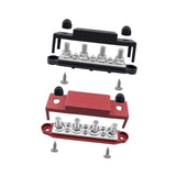 Maxbell Power Distribution Block Bus Bar Terminal Block for Solar Wiring Marine Black Red M10 3 8