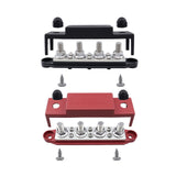 Maxbell Power Distribution Block Bus Bar Terminal Block for Solar Wiring Marine Black Red M10 3 8