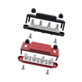 Maxbell Power Distribution Block Bus Bar Terminal Block for Solar Wiring Marine Black Red M10 3 8