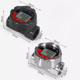 Maxbell Fuel Flow Meter 1 inch NPT Thread Waterproof Multipurpose Oil Fuel Flowmeter Black