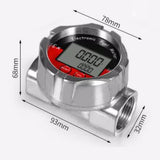 Maxbell Fuel Flow Meter 1 inch NPT Thread Waterproof Multipurpose Oil Fuel Flowmeter Silver