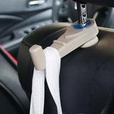 Maxbell Car Headrest Hidden Hook Durable Storage Organizer for Grocery Coat Bag Beige