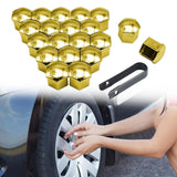 Maxbell 20 Pieces Car Wheel Lug Nut Caps 21mm with Removal Clip Wheel Bolt Dust Caps