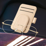 Maxbell Car Sun Visor Sunglasses Holder Automotive Accessories Small Sunglasses Clip Apricot