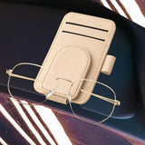 Maxbell Car Sun Visor Sunglasses Holder Automotive Accessories Small Sunglasses Clip Apricot