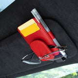 Maxbell Car Sun Visor Sunglasses Holder Automotive Accessories Small Sunglasses Clip Red