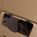 Maxbell Sunglasses Holder for Car Sun Visor Durable Travel Document Holder Universal brown